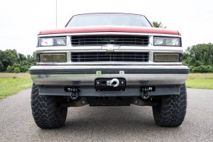 Chevrolet K1500 Tow Hook to Shackle Conversion Kit - Front - Rough Country - D-Ring Combo - Black - '88-'99 Chevrolet K1500 Tow Hook to Shackle Conversion Kit - Front - Rough Country - D-Ring Combo - Black - '88-'99